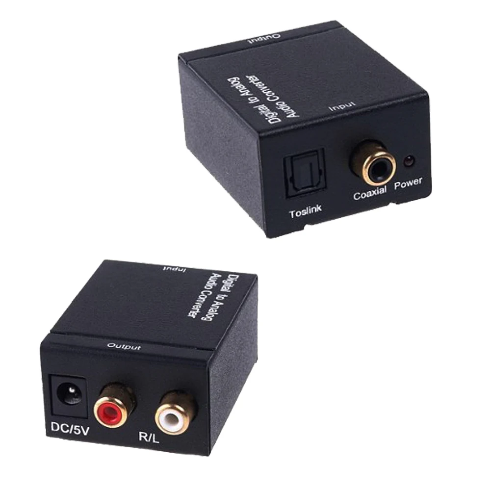 Digital Coaxial Toslink To Analog RCA L/R Adapter Optical Coax Toslink RCA Audio Adapter DAC Converter