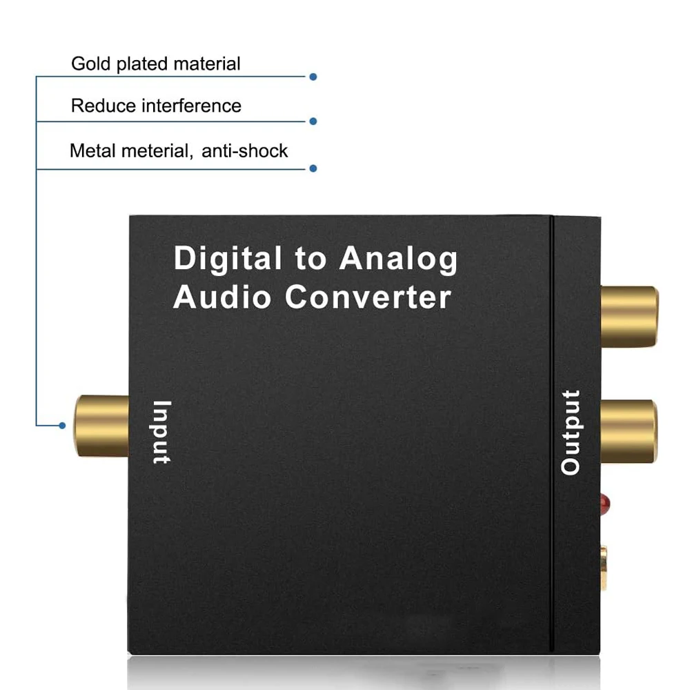 DAC Digital Analog Audio Converter Optical SPDIF Toslink Coaxial Input To L/R RCA 3.5mm Jack Headphone Amplifier Output for TV - Image 5