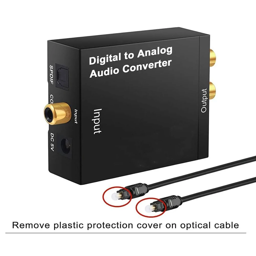 DAC Digital Analog Audio Converter Optical SPDIF Toslink Coaxial Input To L/R RCA 3.5mm Jack Headphone Amplifier Output for TV - Image 6