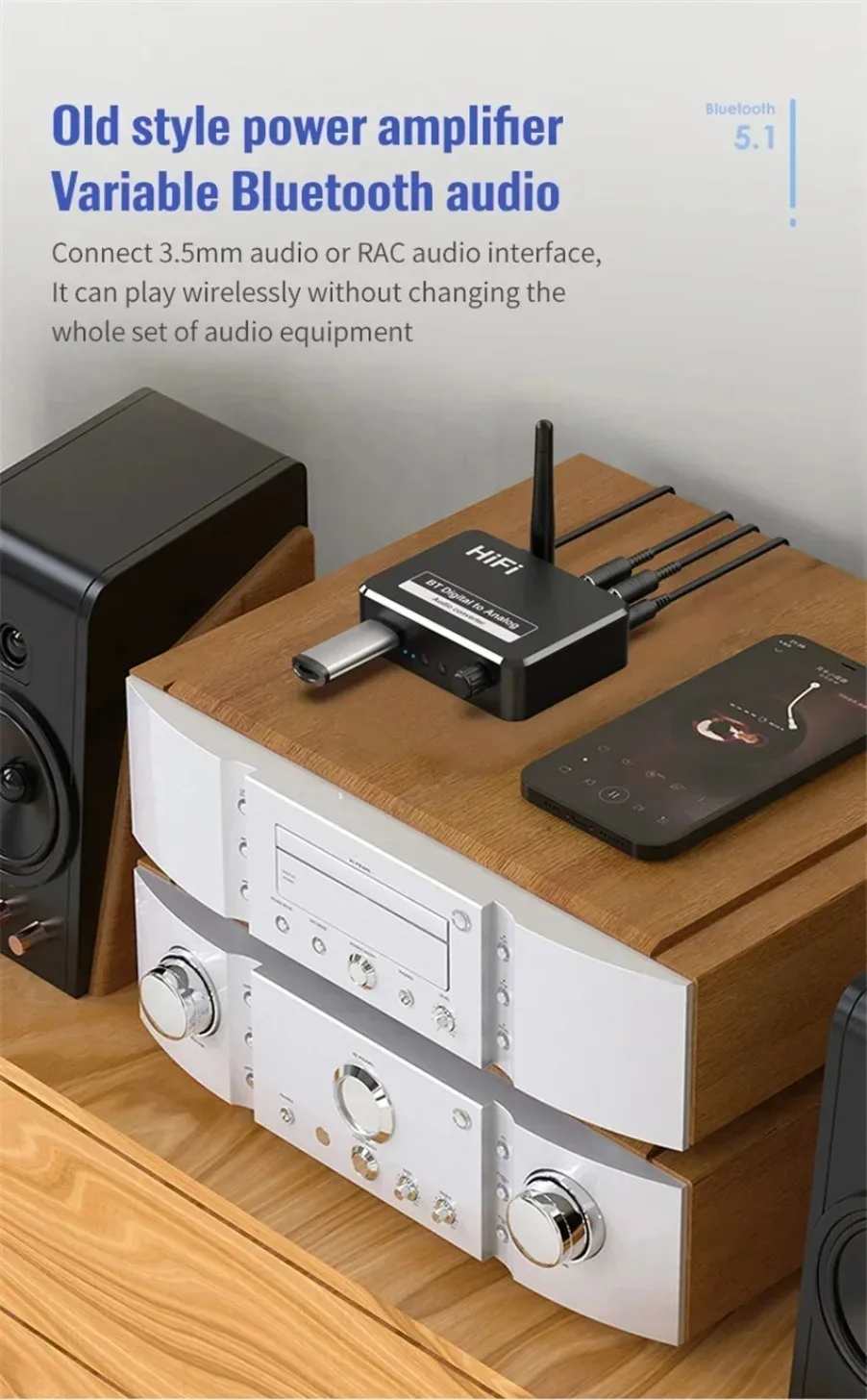 Bluetooth 5.0 Receiver Digital to Analog Audio DAC Converter Adapter Digital SPDIF Optical Toslink to 3.5mm 3.5 AUX Jack RCA L/R - Image 4