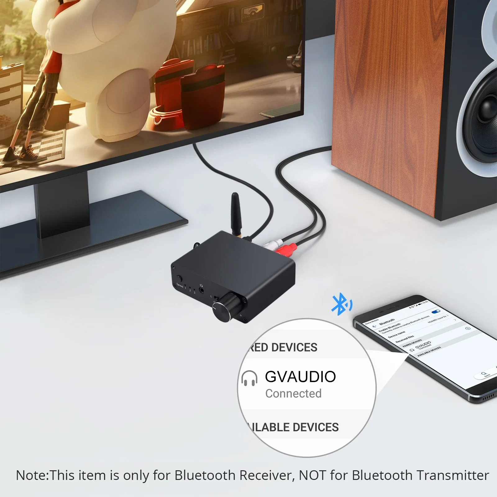 192k Bluetooth-compatible DAC Converter with Headphone Amp Digital To Analog Converter 3.5mm Audio Adapter Support AAC HomeAudio - Image 5