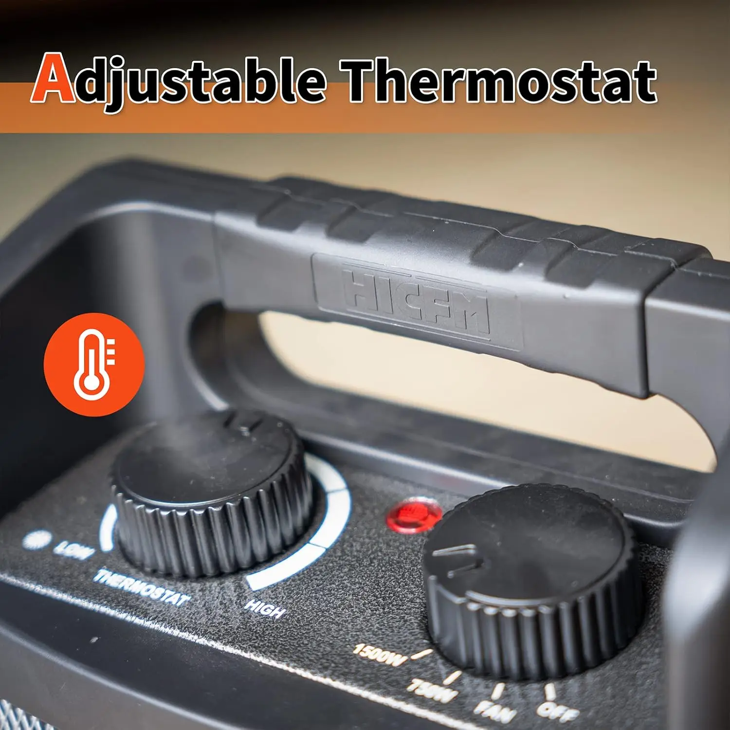 1500W Electric Utility Space Heater BTU 5120 with Thermostat Control - Image 3