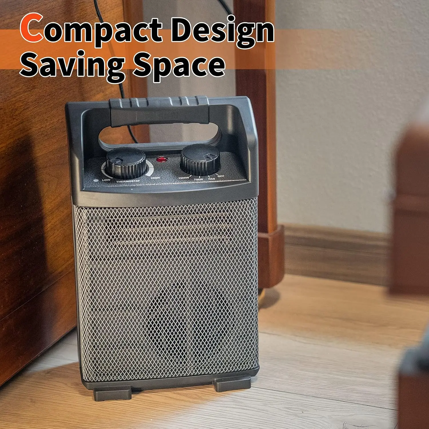 1500W Electric Utility Space Heater BTU 5120 with Thermostat Control - Image 4