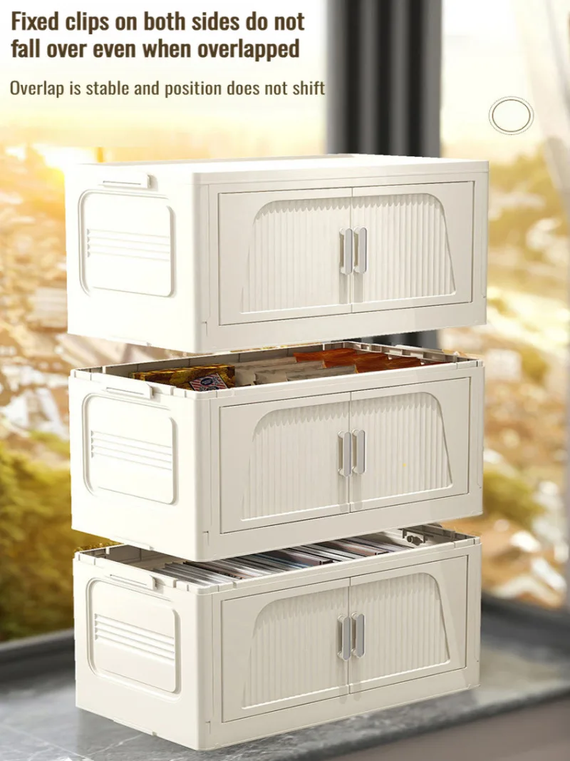 Multifunctional Foldable Storage Cabinet Children's Closet Large Capacity Space Closet Organizer Living Room Sundries Cabinet - Image 6