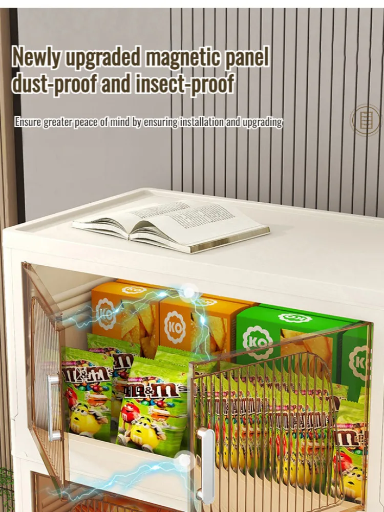 Multifunctional Foldable Storage Cabinet Children's Closet Large Capacity Space Closet Organizer Living Room Sundries Cabinet - Image 4