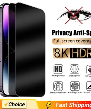 1-2Pcs Full Cover Privacy Screen Protector For iPhone 17 16 15 13 11 14 12 Pro Max Plus 16E 17Air Xs Max Anti-spy Tempered Glass