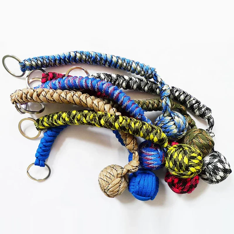 Outdoor Security Protection Black Monkey Fist Steel Ball for Girl Bearing Self Defense Lanyard Survival Key Chain Broken Windows - Image 5