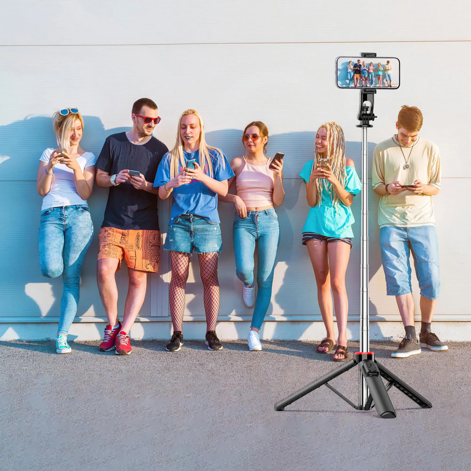 C13C13d Portable Selfie Stick Bluetooth Remote 360 Rotation Tripod Stand with Phone Holder Bracket Monopod for Camera Smartphone - Image 5