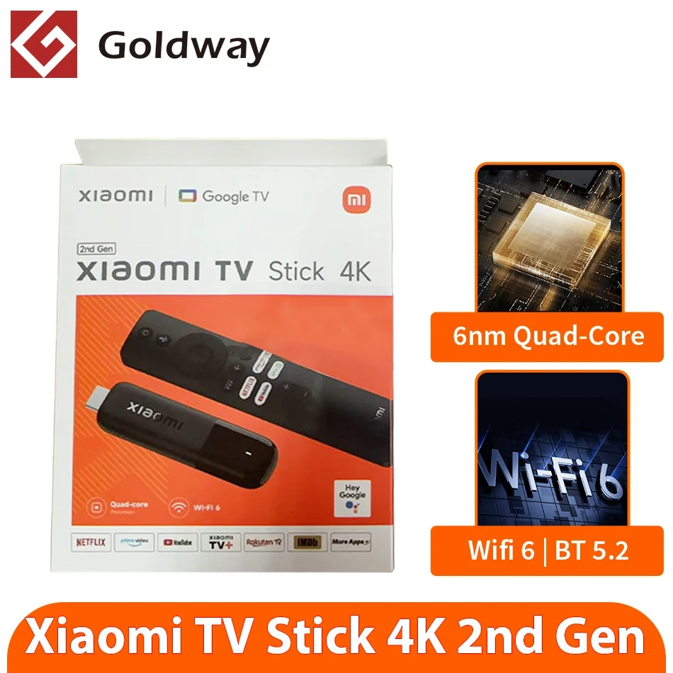 Xiaomi TV Stick 4K 2nd Gen 2025 Global Version Google TV Smart HDR 2GB RAM 8GB ROM Bluetooth 5.2 Mini TV Dongle Streaming Media