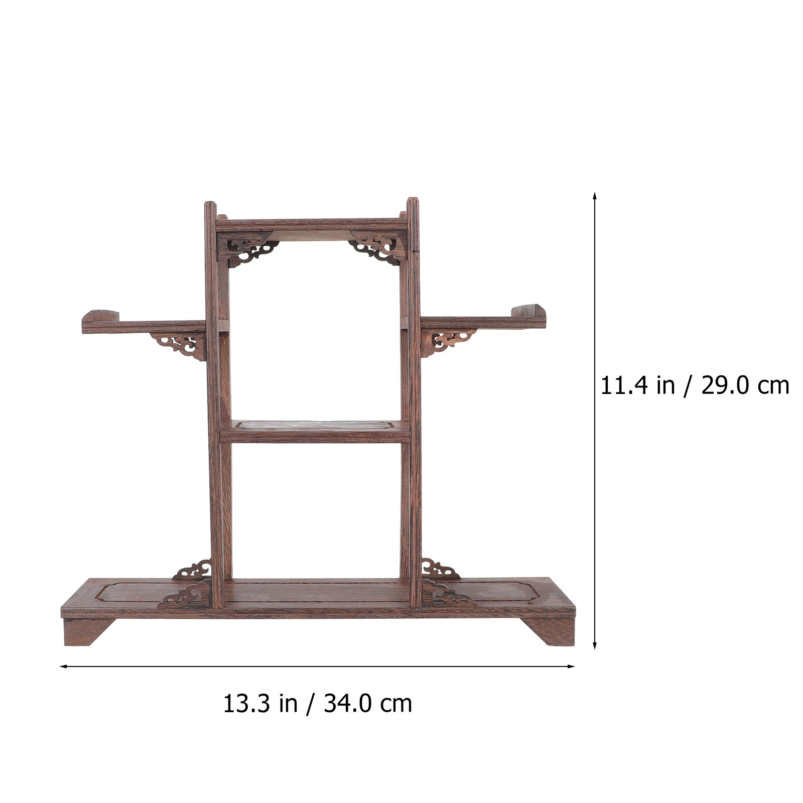 Chicken Wing Wood Display Stand nament Shelf Living Room Cabinet Storage Rack Display Stand Curio Cabinet 34x29x8 cm - Image 2