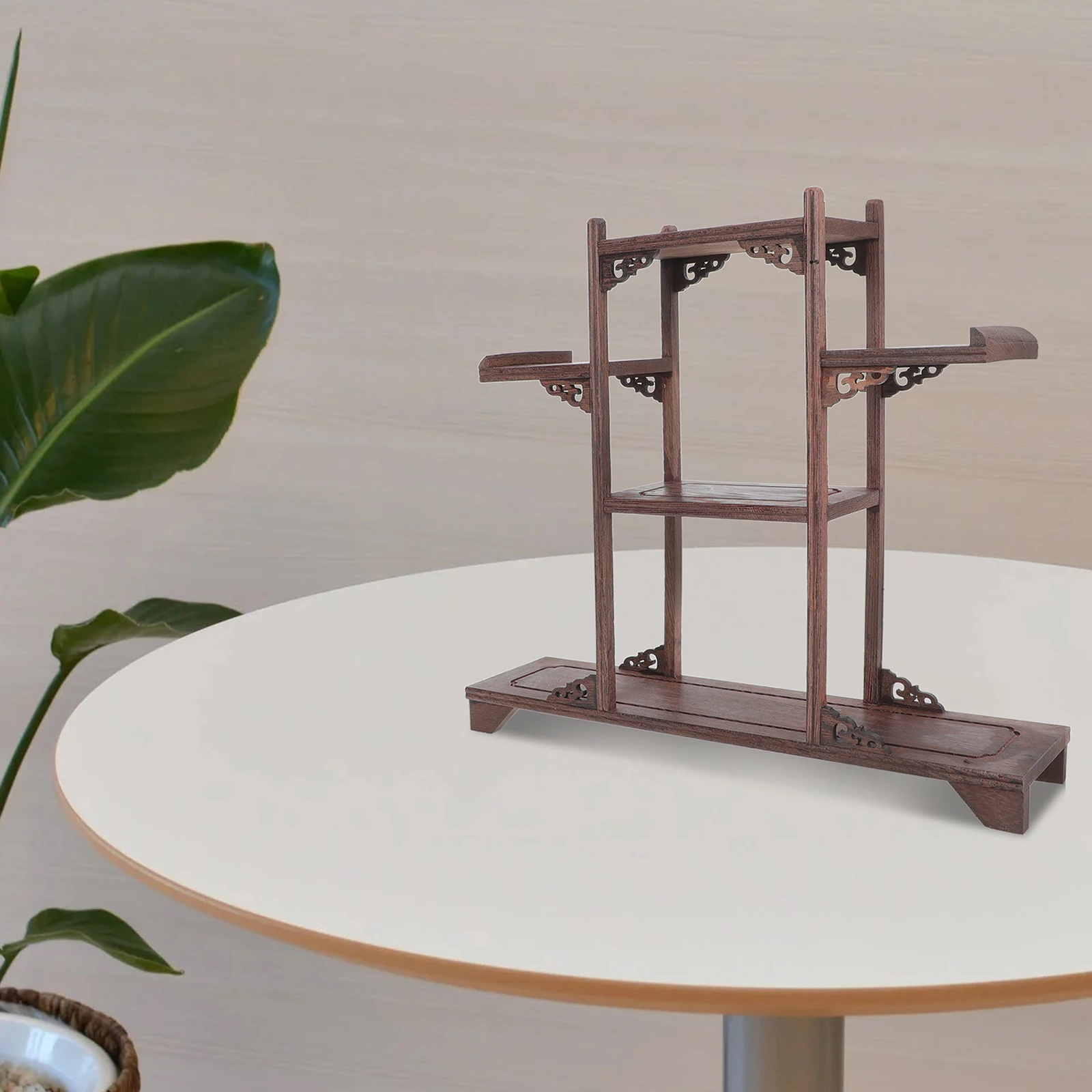 Chicken Wing Wood Display Stand nament Shelf Living Room Cabinet Storage Rack Display Stand Curio Cabinet 34x29x8 cm - Image 4