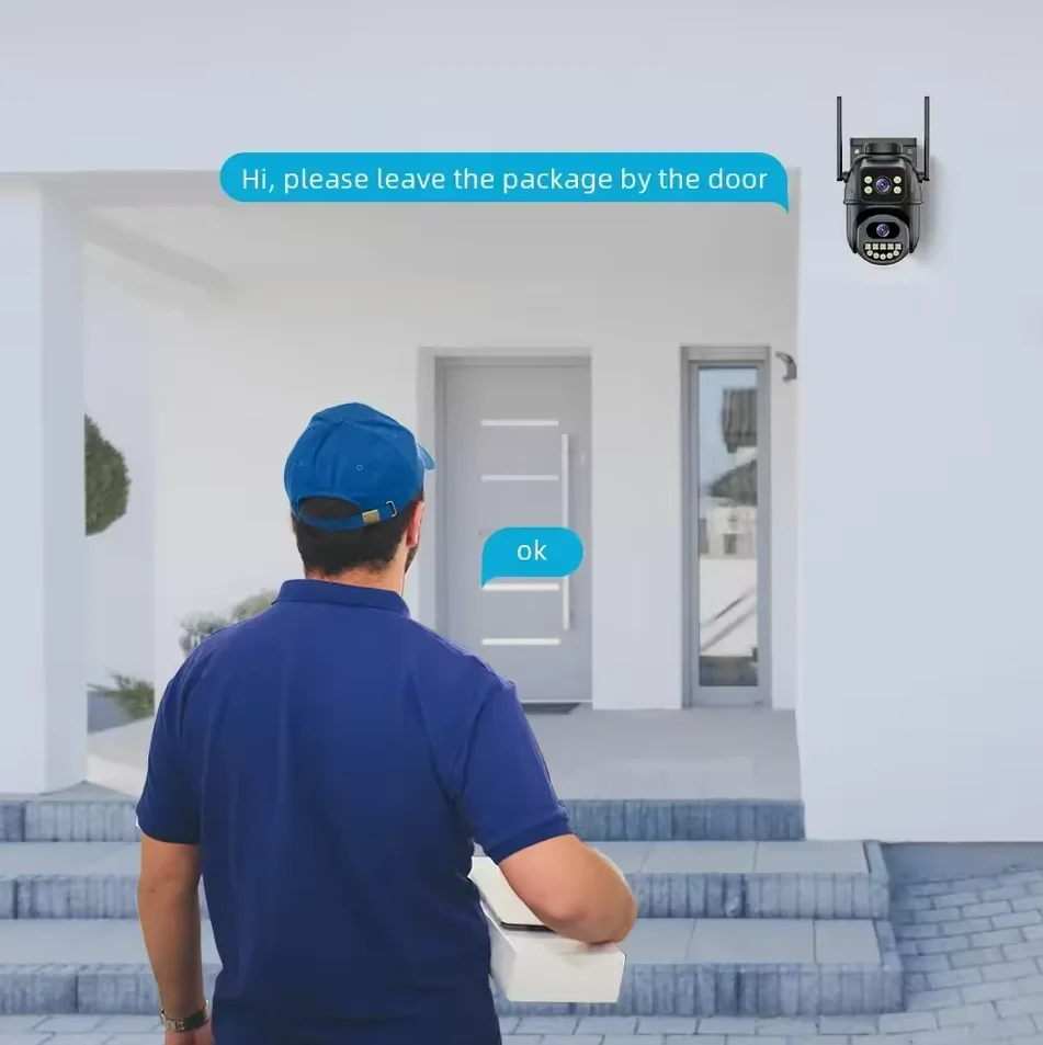 4K 8MP WiFi Surveillance Camera,AI Human Detect, Dual Lens, 4X Digital Zoom, Outdoor Security PTZ IP Cameras - Image 4