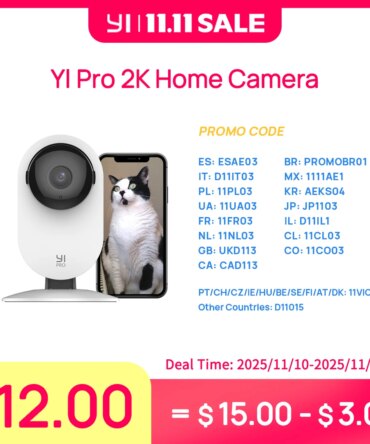 YI Pro Home 2K Wifi Surveillance Camera 3MP IP CCTV Smart Home Baby Pet Monitor Security Protection Compatible with Alexa