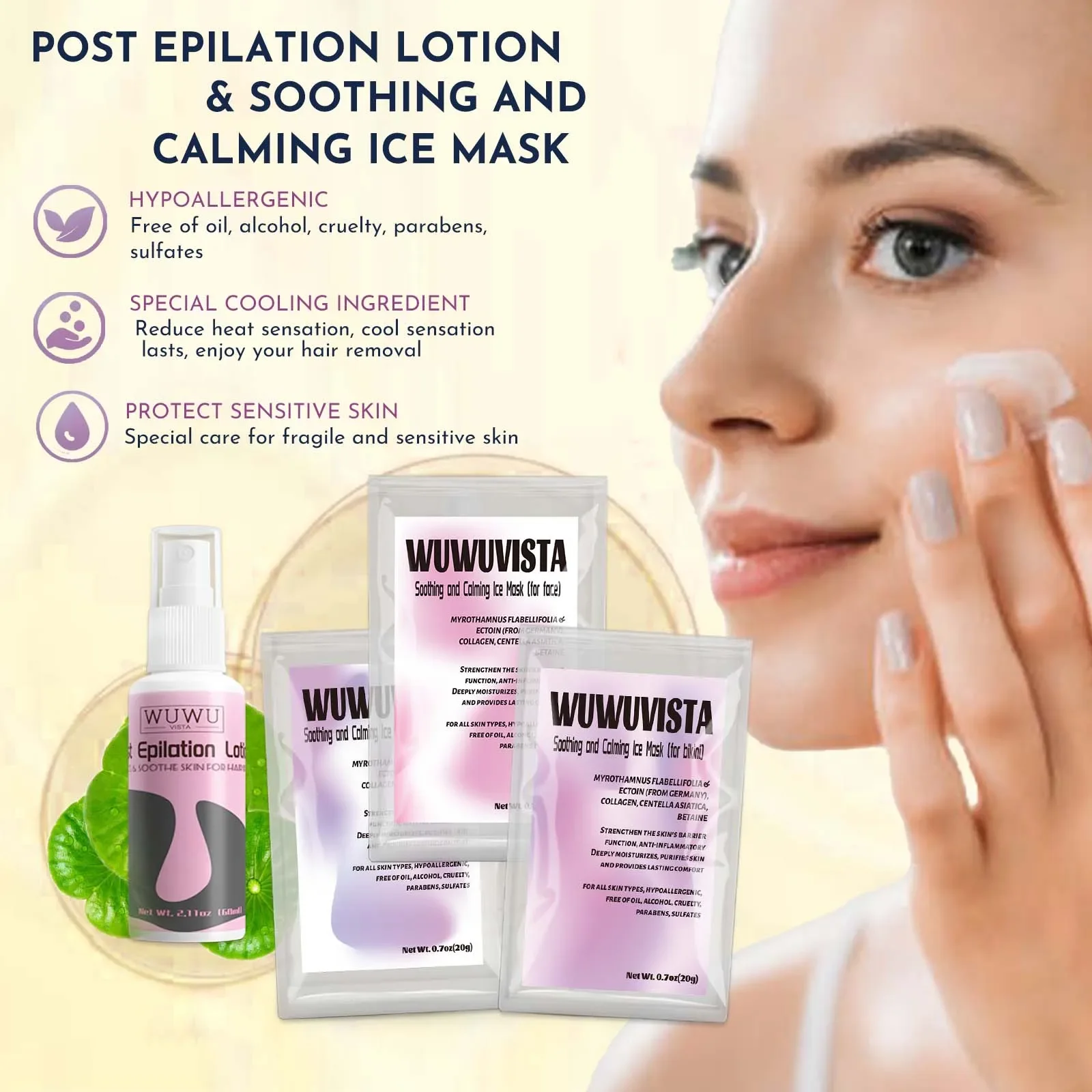 WUWUVISTA Waxing Kit 23 items, Christmas Gift Hard Wax Hair Removal with Wax Heater&Beans for Body/Face/Brazilian/Sensitive Skin - Image 5