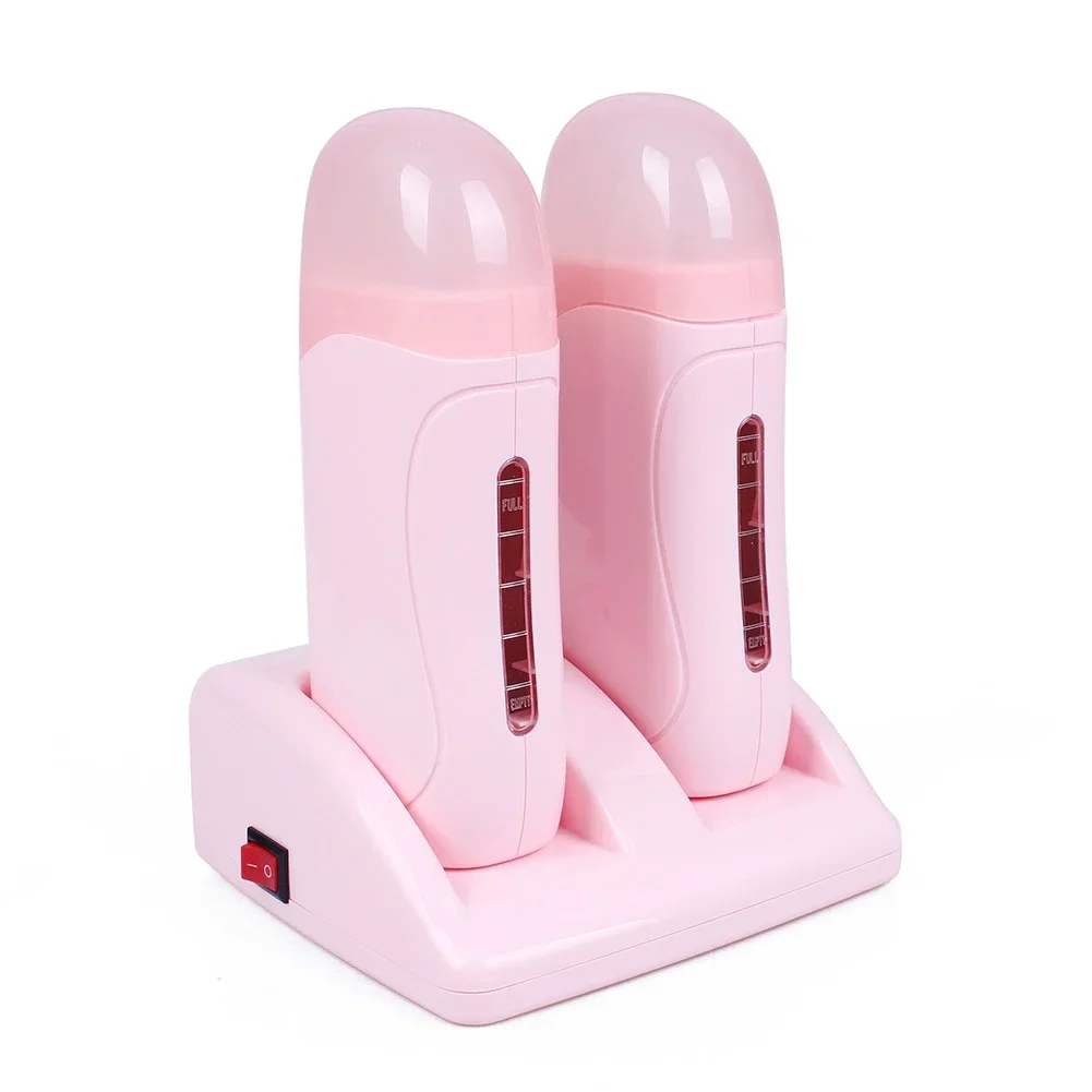 Electric Double Wax Heater Epilator Cartridge Wax Roller Base Roll On Waxing Refillable Hair Removal Machine Depilatory Heater - Image 2