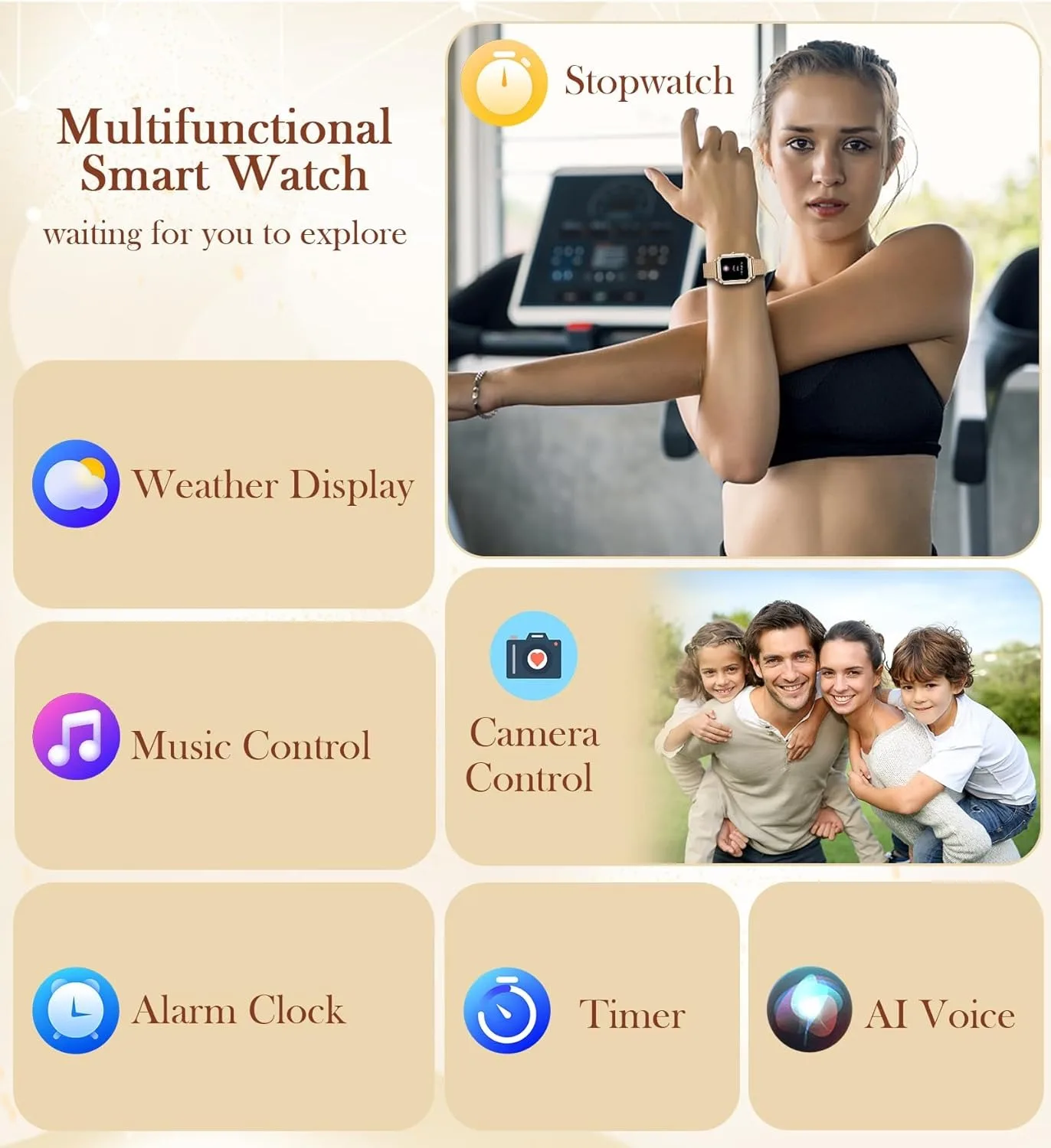 Women's Fashion Wearable Smartwatch (answer/dial), For Android And IPhone, Fitness Watch, AI Voice Function - Image 6