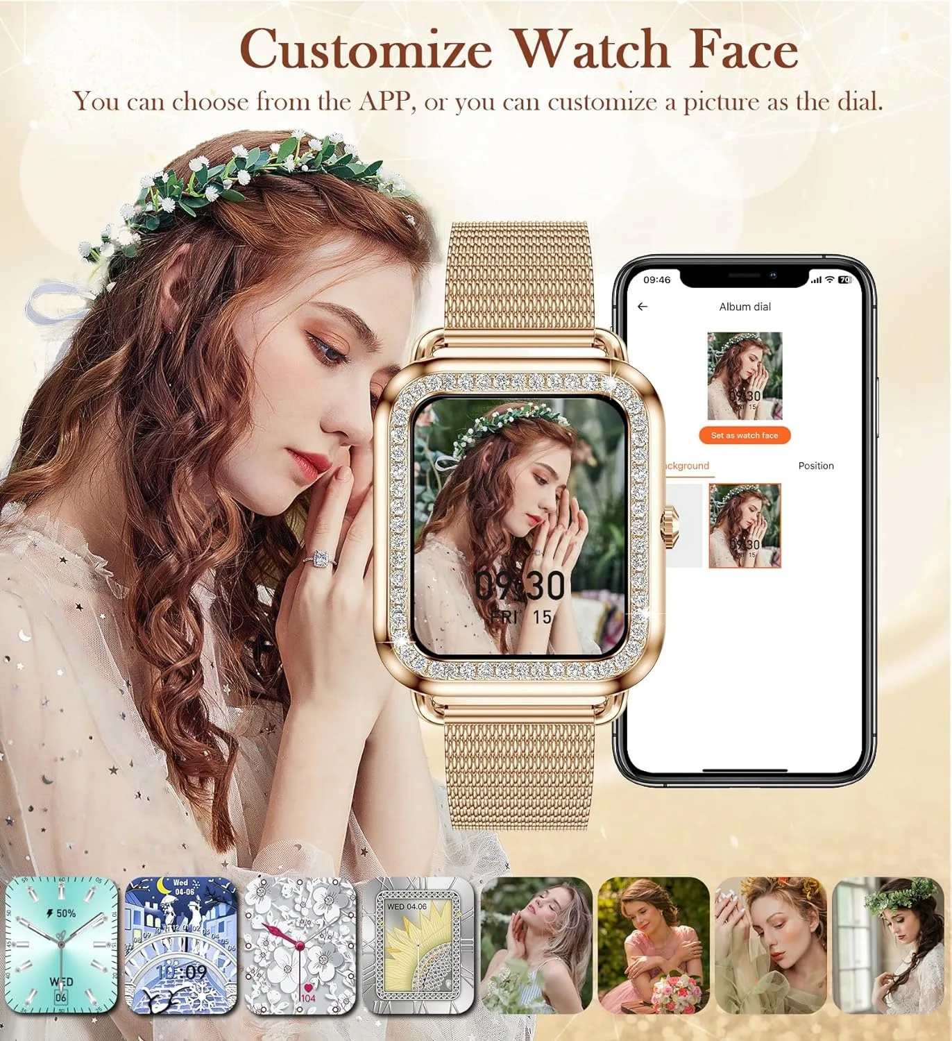 Women's Fashion Wearable Smartwatch (answer/dial), For Android And IPhone, Fitness Watch, AI Voice Function - Image 4