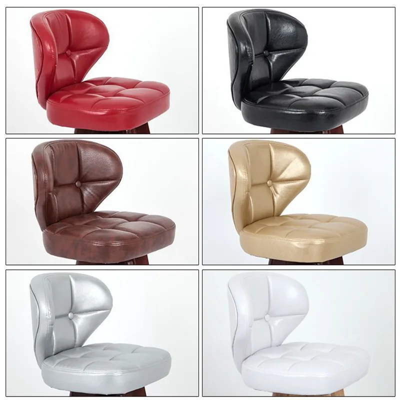 Wooden bar chairs, high stools, home backrests, bar stools, simple retro cashier chairs, bar chairs - Image 3