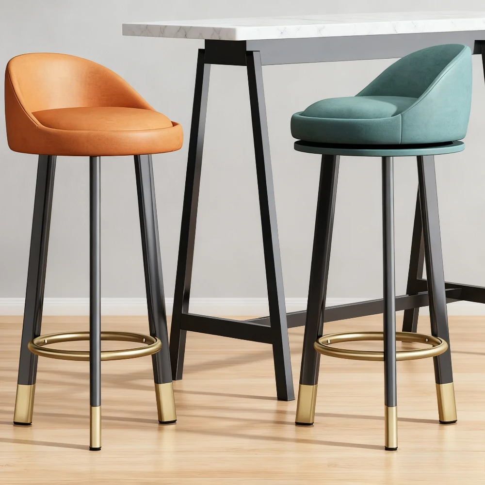 Bar Chair Light Luxury Rotating Bar Chair Checkout Page Backrest Lifting Chair Home Modern Simple High Stool Bar Stool
