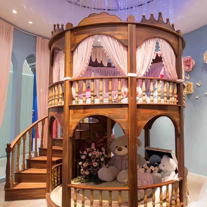 Normal Double Decker Kids Beds Decoration Safety Modern Slide Castle Kids Bed Princess Playpen Cama Infantil Furniture Home - Image 3