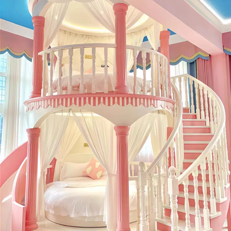 Normal Double Decker Kids Beds Decoration Safety Modern Slide Castle Kids Bed Princess Playpen Cama Infantil Furniture Home - Image 5