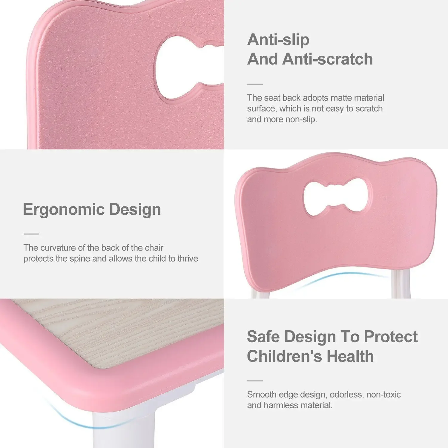 Kids Table and 4 Chairs Set, Height Adjustable Toddler Table and Chair Set, Graffiti Desktop, Non-Slip Legs, Children Multi-Acti - Image 5