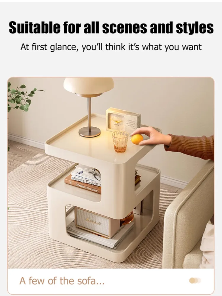 Modern Side Table Living Room Furniture Bedside coffee table storage rack for small apartment - Image 5