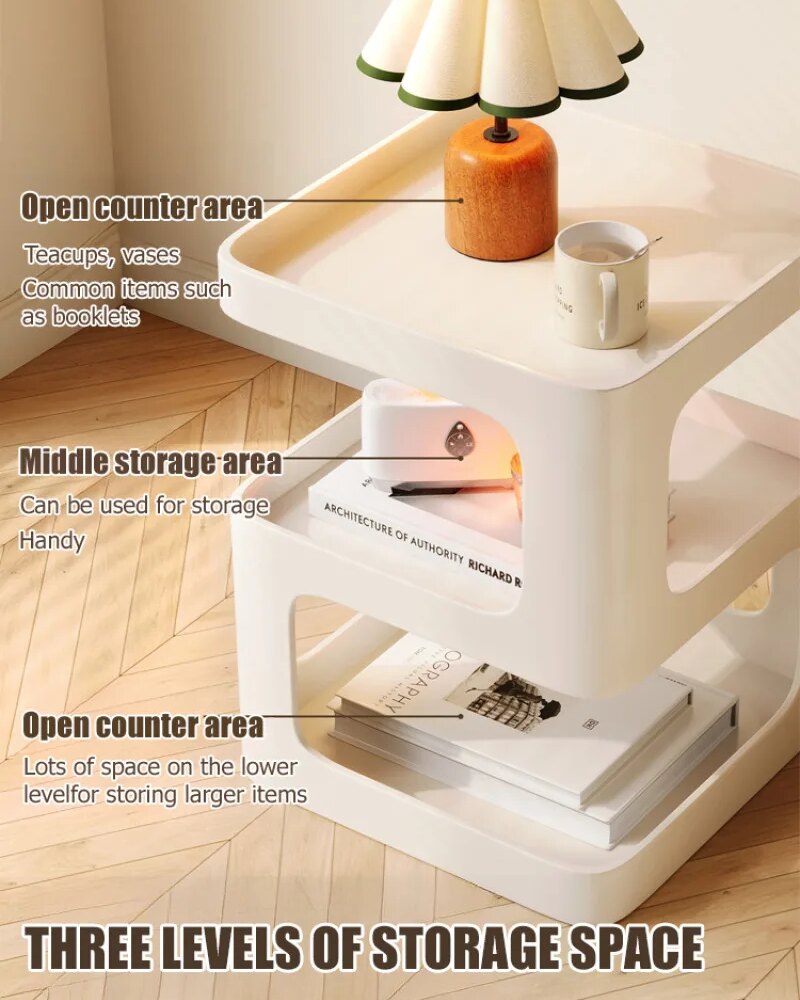 Modern Side Table Living Room Furniture Bedside coffee table storage rack for small apartment