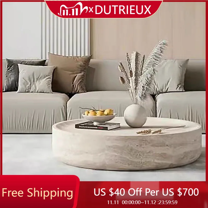 Modern Round Side Table Clear Japanese Industrial Simple Cute Space Saving Coffee Table Unique Mesas Bajas Living Room Furniture