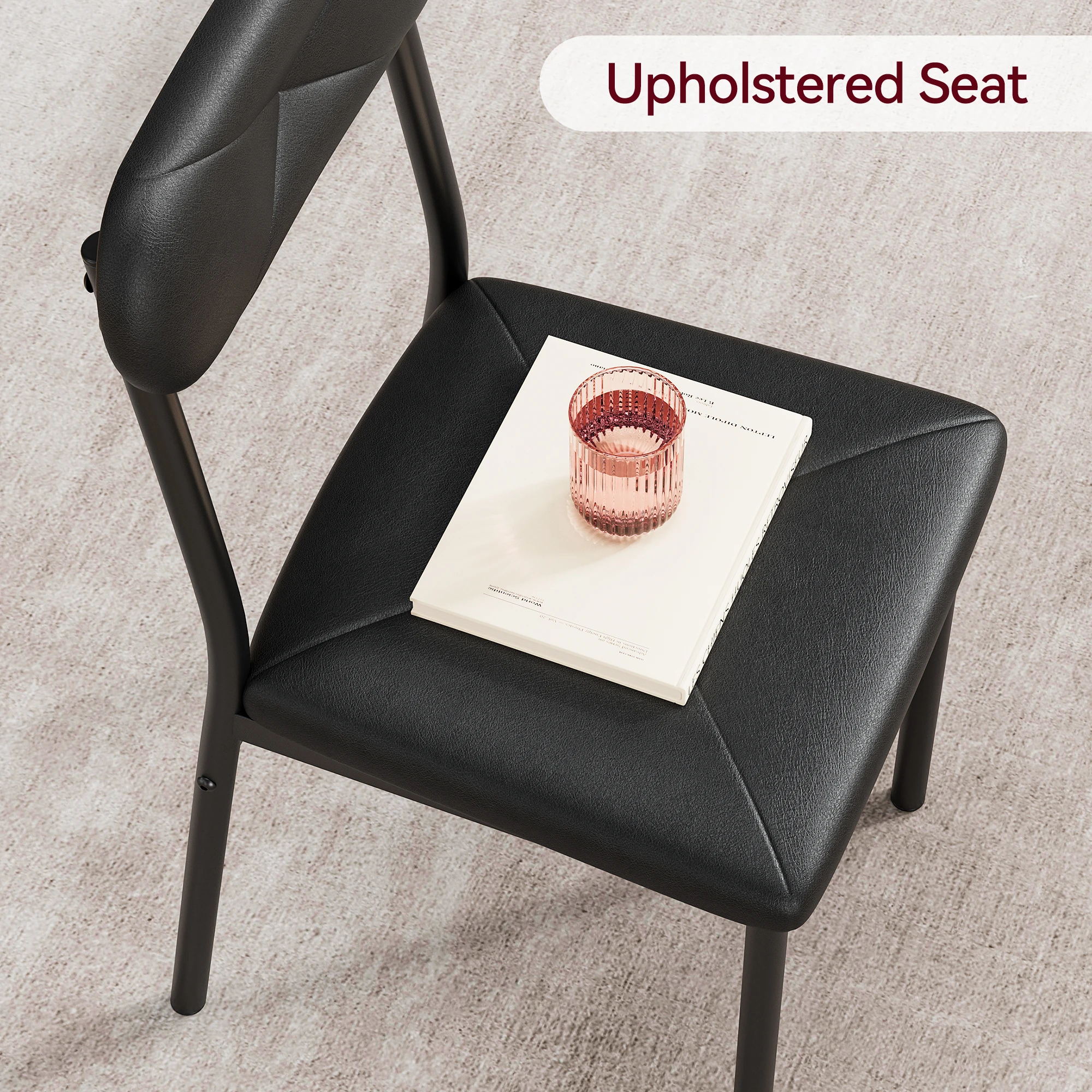 Small Dining Table Sets for 2 with Upholstered Chairs kitchen Dinner Table and Chairs Set of 2 Furniture for Dining Living Room - Image 5