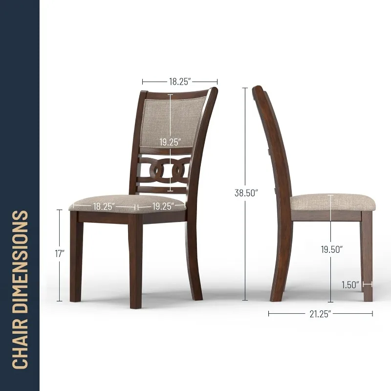 47-Inch Cherry 5-Piece Round Dining Set - 1 Table + 4 Chairs - Image 6