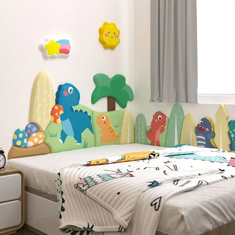 Cartoon Bed Headboard Kids Room Nursery Wall Decor Anti-collision Wall Panels 3D Wall Sticker Cabecero Cama Tete De Lit - Image 6