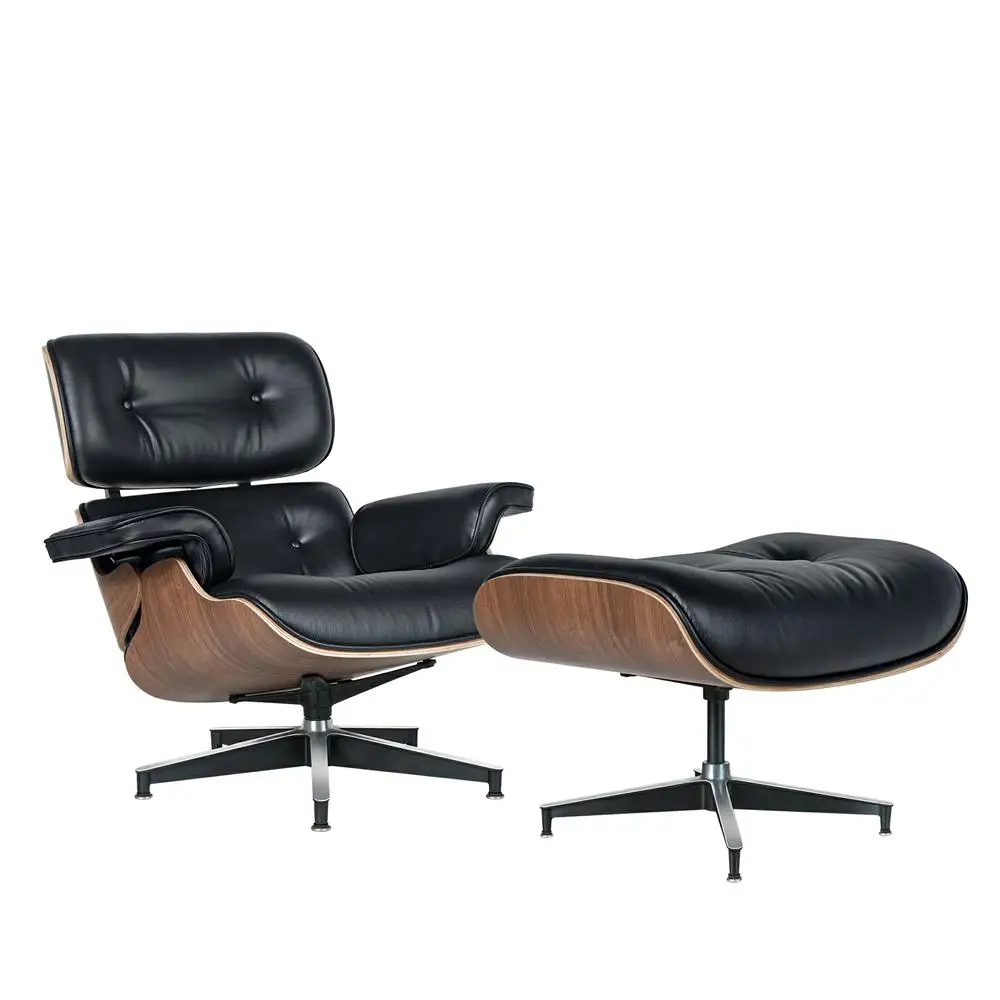 Mid-century Armchair Leather Lounges Chair ,ottoman include Living Room Furniture - Image 5