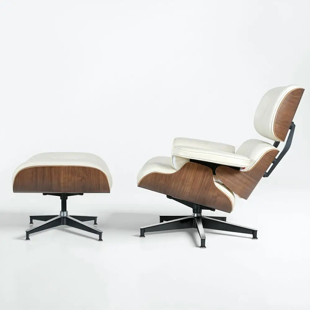 Mid-century Armchair Leather Lounges Chair ,ottoman include Living Room Furniture - Image 4