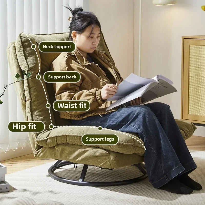 New rotating sofa chair, living room balcony fabric lazy sofa, adjustable backrest rotating leisure chair swivel chair - Image 3