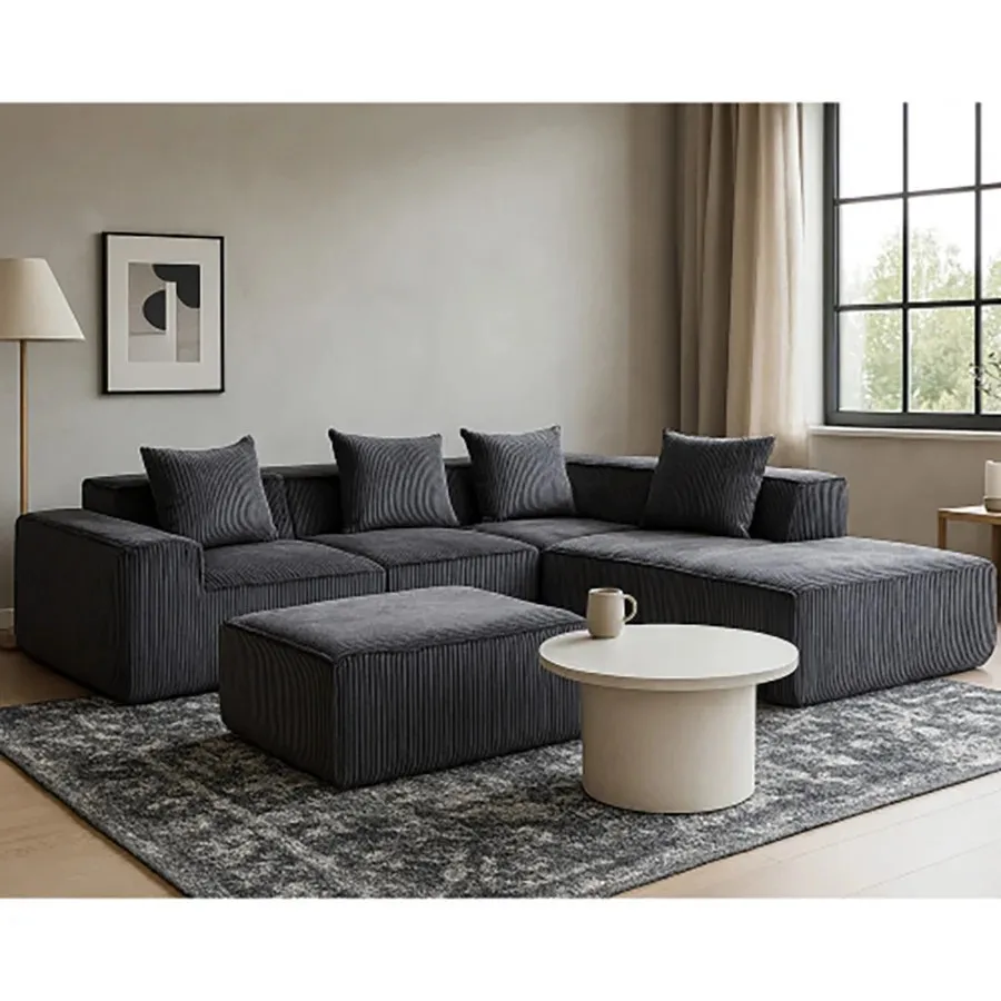 Modular Sectional Sofa, Cloud Sectional Couch with Deep Seat, Modern Modular L-Shape Sofa with Chaise,Upholstered Couches