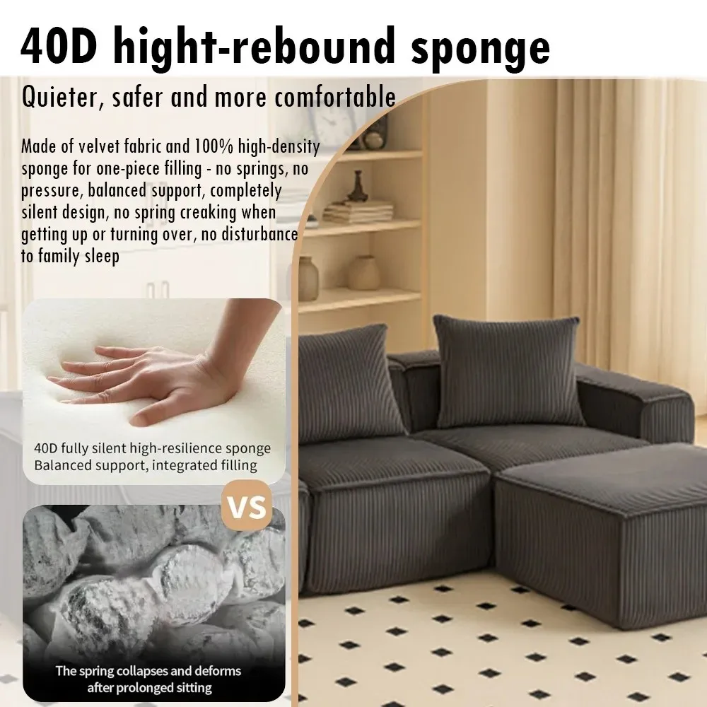 Modular Sectional Sofa, Cloud Sectional Couch with Deep Seat, Modern Modular L-Shape Sofa with Chaise,Upholstered Couches - Image 5