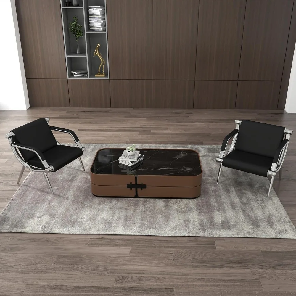 PU Leather Waiting Room Chairs, 2-Piece Set, Office Reception Furniture, Guest Lobby Sofa Seats with Arms for Air Travelers - Image 4