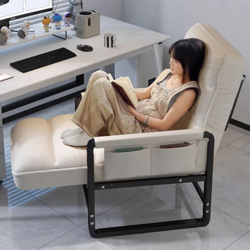 Reclining chair office lunch break folding chair computer chair can sit and lie down dual-purpose lazy sofa chair with backrest - Image 6