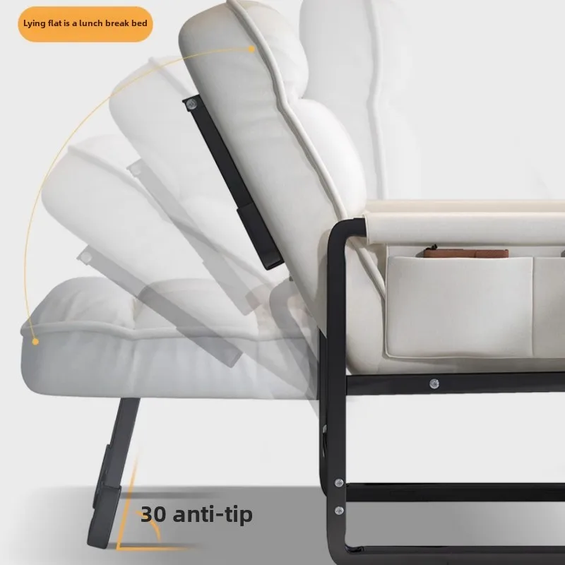 Reclining chair office lunch break folding chair computer chair can sit and lie down dual-purpose lazy sofa chair with backrest - Image 5