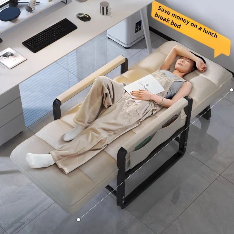 Reclining chair office lunch break folding chair computer chair can sit and lie down dual-purpose lazy sofa chair with backrest - Image 4