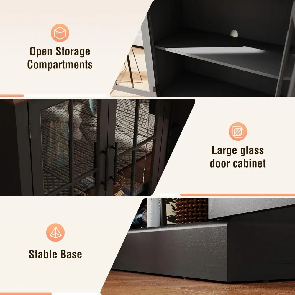 Media Entertainment Center for 100 TVs: 36 Fireplace Insert, Adjustable Shelves, Large Storage Space - Image 5