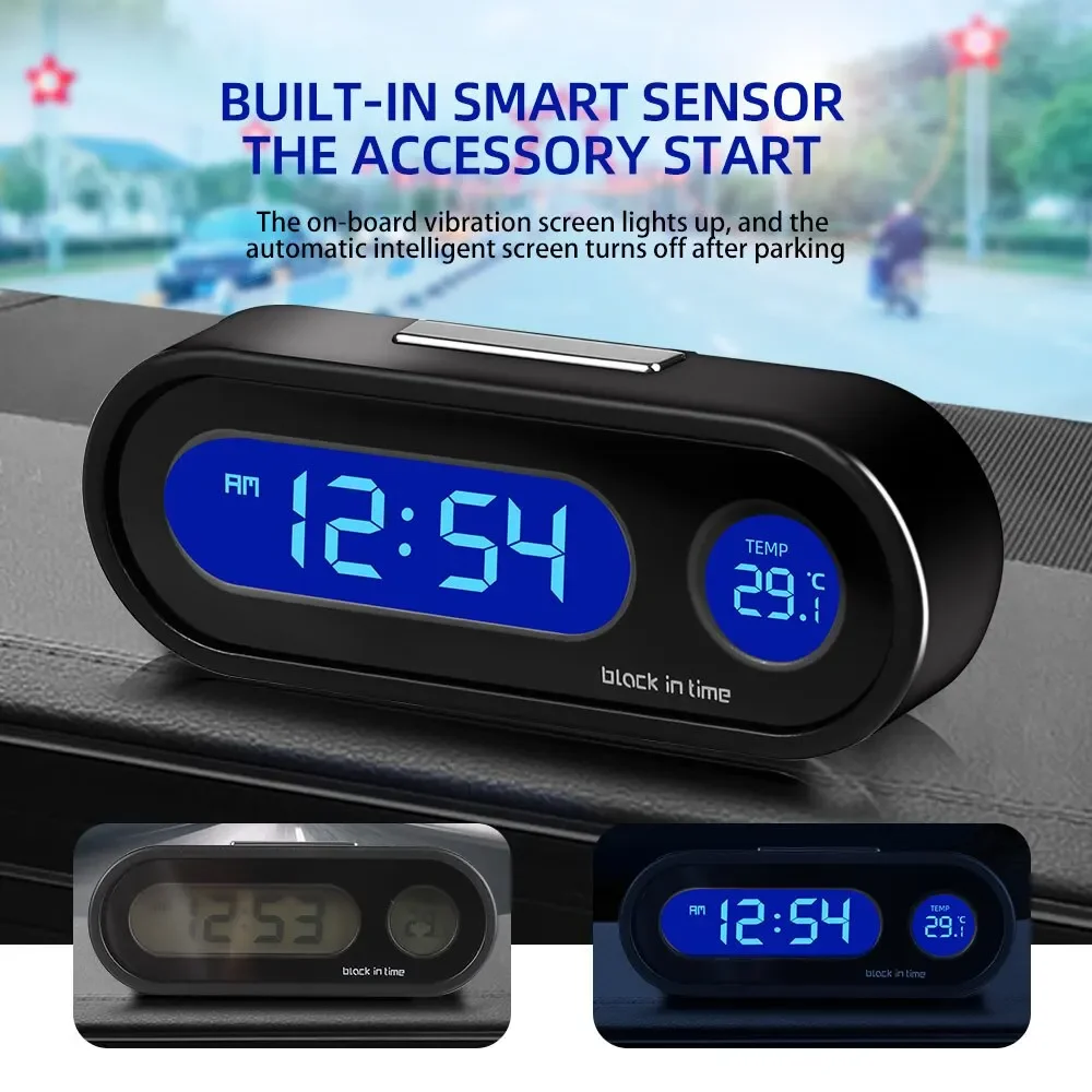 Mini Electronic Car Clock Time Watch Auto Dashboard Clocks Luminous Thermometer LCD Backlight Digital Display Car Accessories - Image 4
