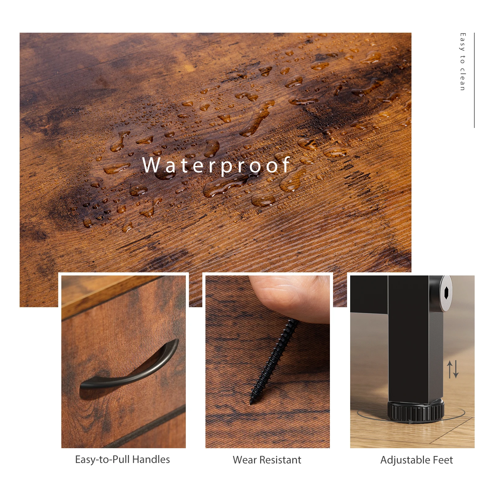 JHK Bedside Table For Bedroom With 10 Fabric Drawers Wardrobe Steel Frame Closet For Storage Cabinet Living Room Of Furniture - Image 6