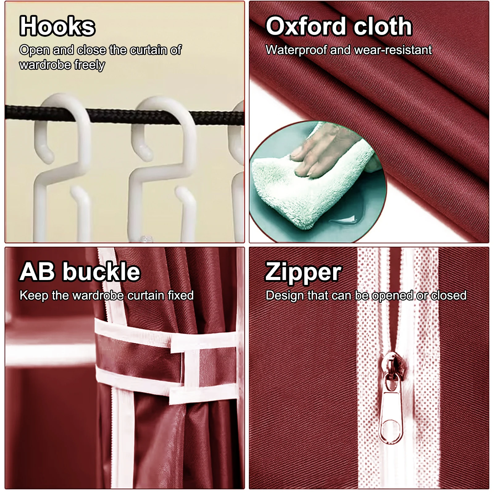 Portable Closet 51-Inch Dustproof Wardrobe Organizer Multi-laye Home Storage Rack Clothes Bedroom Shoe Quick and Easy to Assembl - Image 5