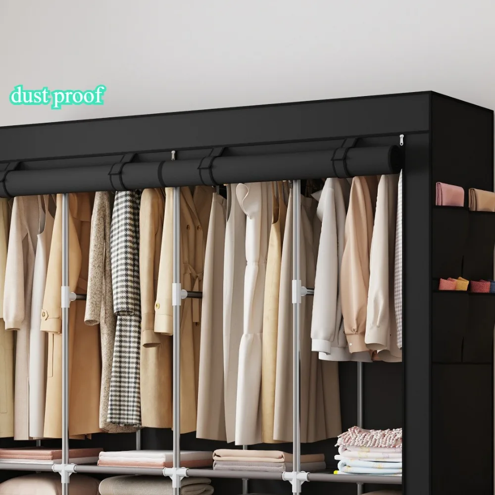 Portable Closet Large Household Multi-laye Economy Fabric Wardrobe Dustproof Rental Room Single Person Closet Clothes Organizer - Image 5