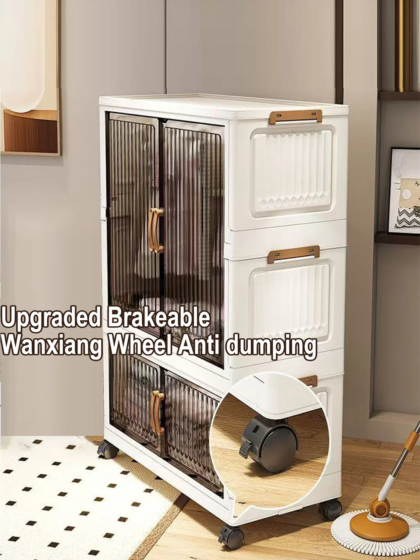 Multifunction Folding Storage Cabinet Dustproof Wardrobe Sundries Cabinet Closet Organizer Locker Storage Box - Image 5