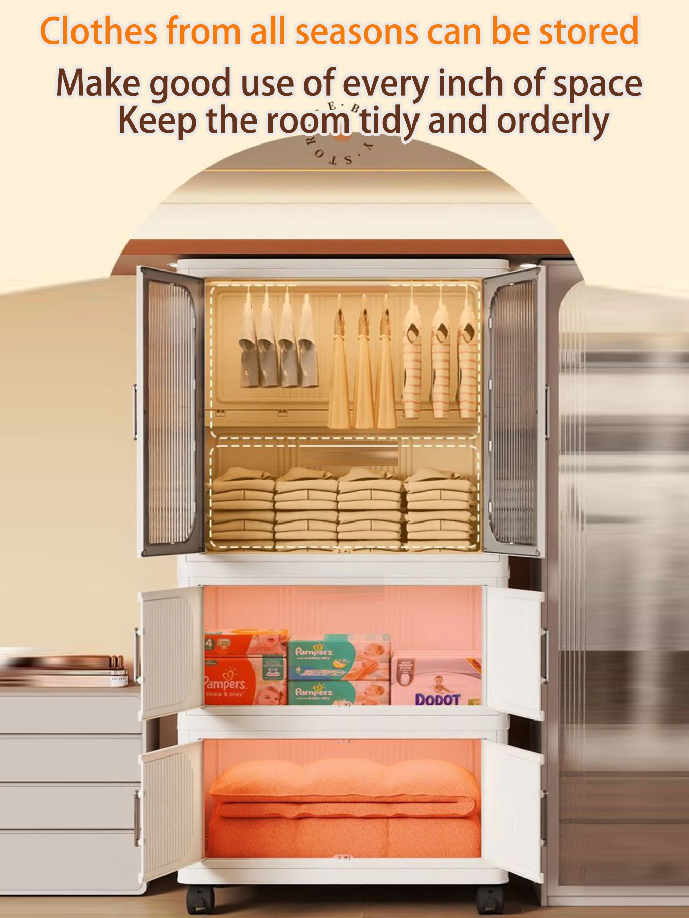 Multi-specification Large Capacity Wardrobe Foldable Easy Install Clothes Storage Cabinet Organizer for Home - Image 5