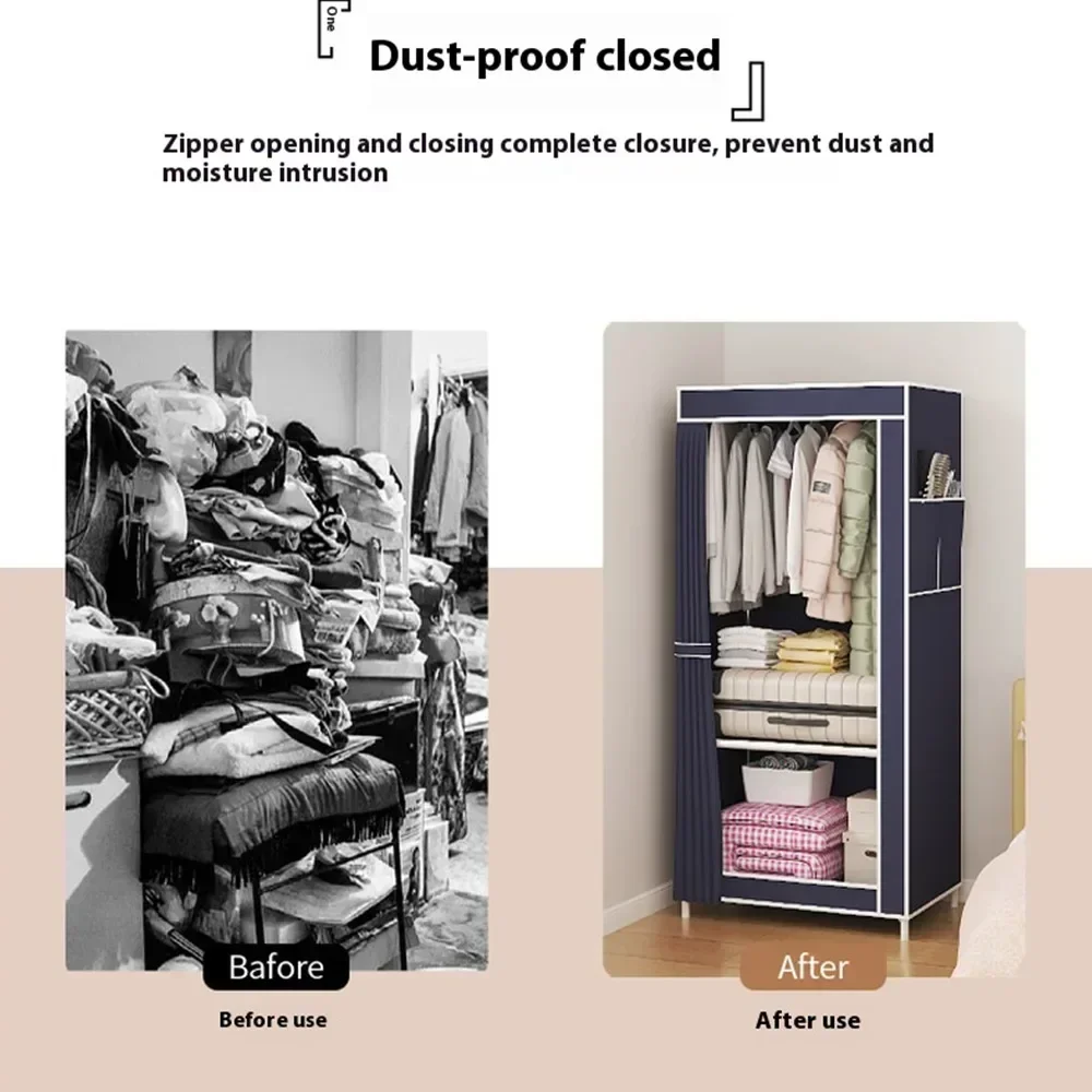 Minimalist Foldable Wardrobe Plastic Storage Cabinet Room Furniture Cheap Bedrooms Wardrobes Closet Armable Home Storage Rack - Image 4