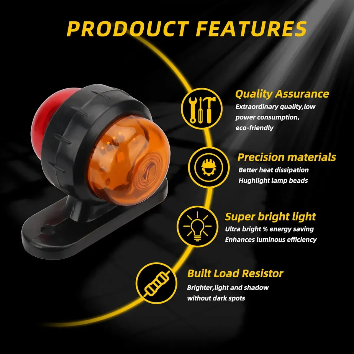 2PCS Truck Side Light Width Light Dual Color 12 24V Universal For Truck Warning Light Safety Light Indicator Lamp Car Signal LED - Image 5